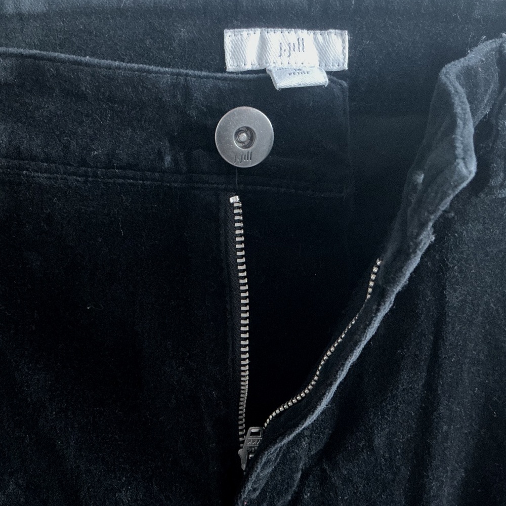 J. JILL Cotton Velour Velvet Pants Black 14 Petite - Picture 3 of 5